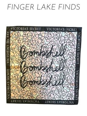 Victoria's Secret Floral Script Bombshell Scarf in Pink and Black